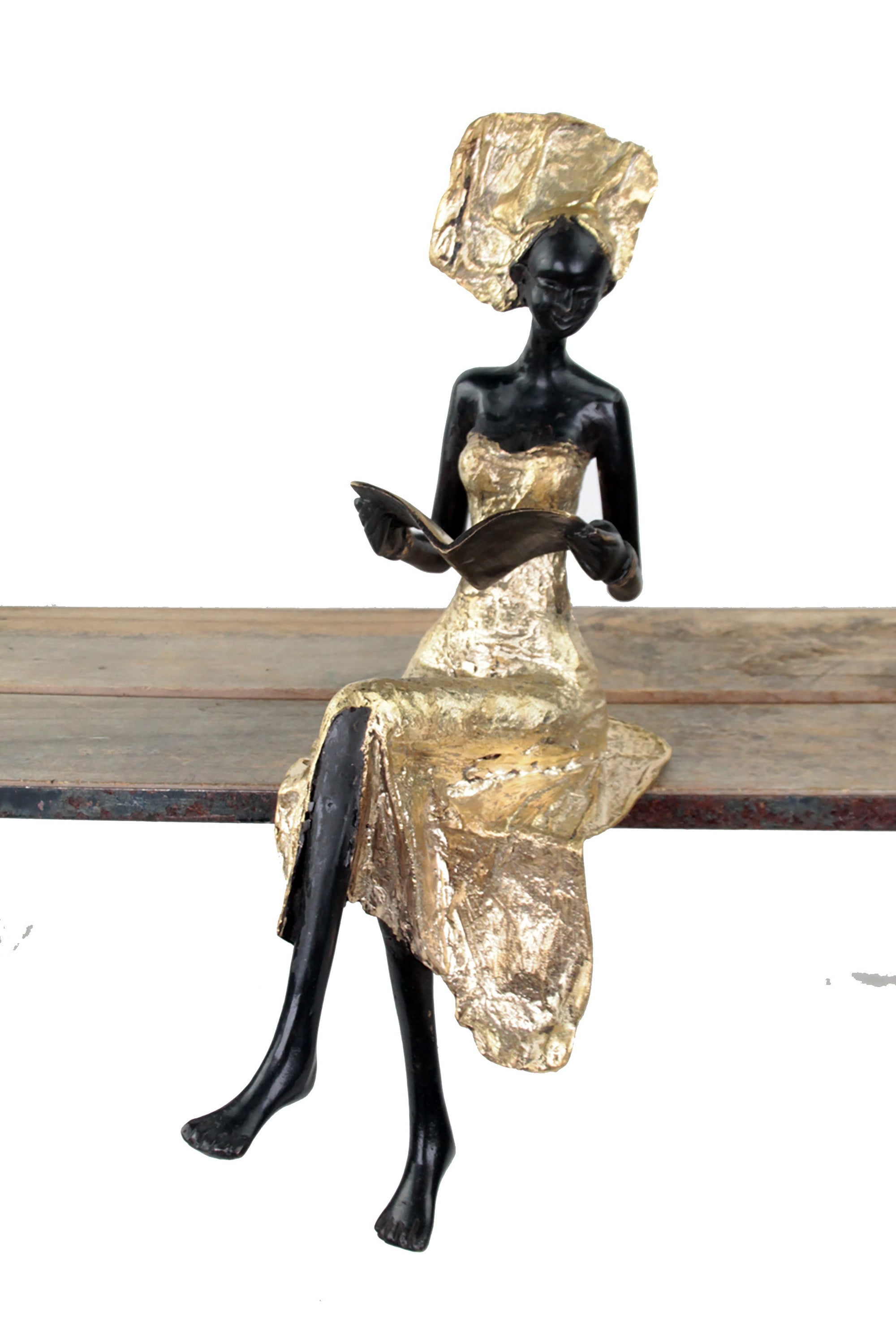 Bronze assis 40 cm doré n°4 Bronzes d'Afrique