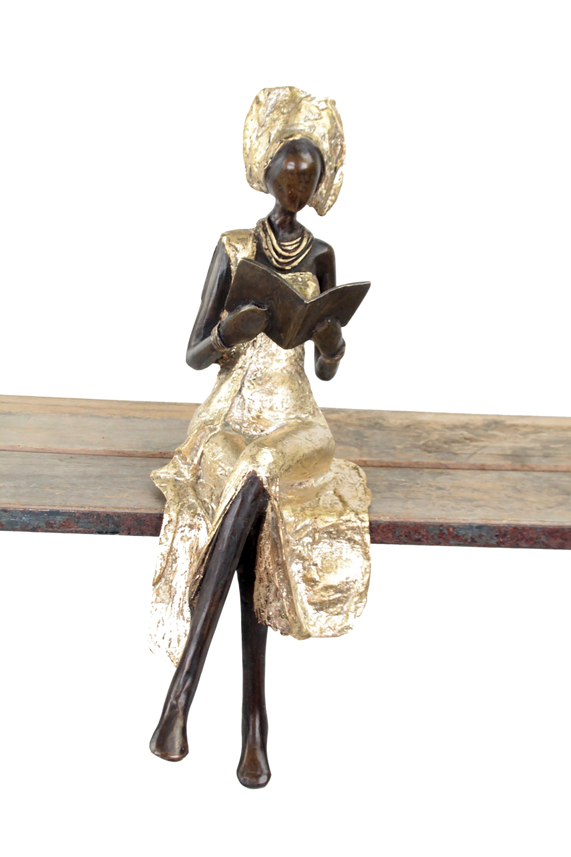 Bronze assis 40 cm doré n°6 Bronzes d'Afrique