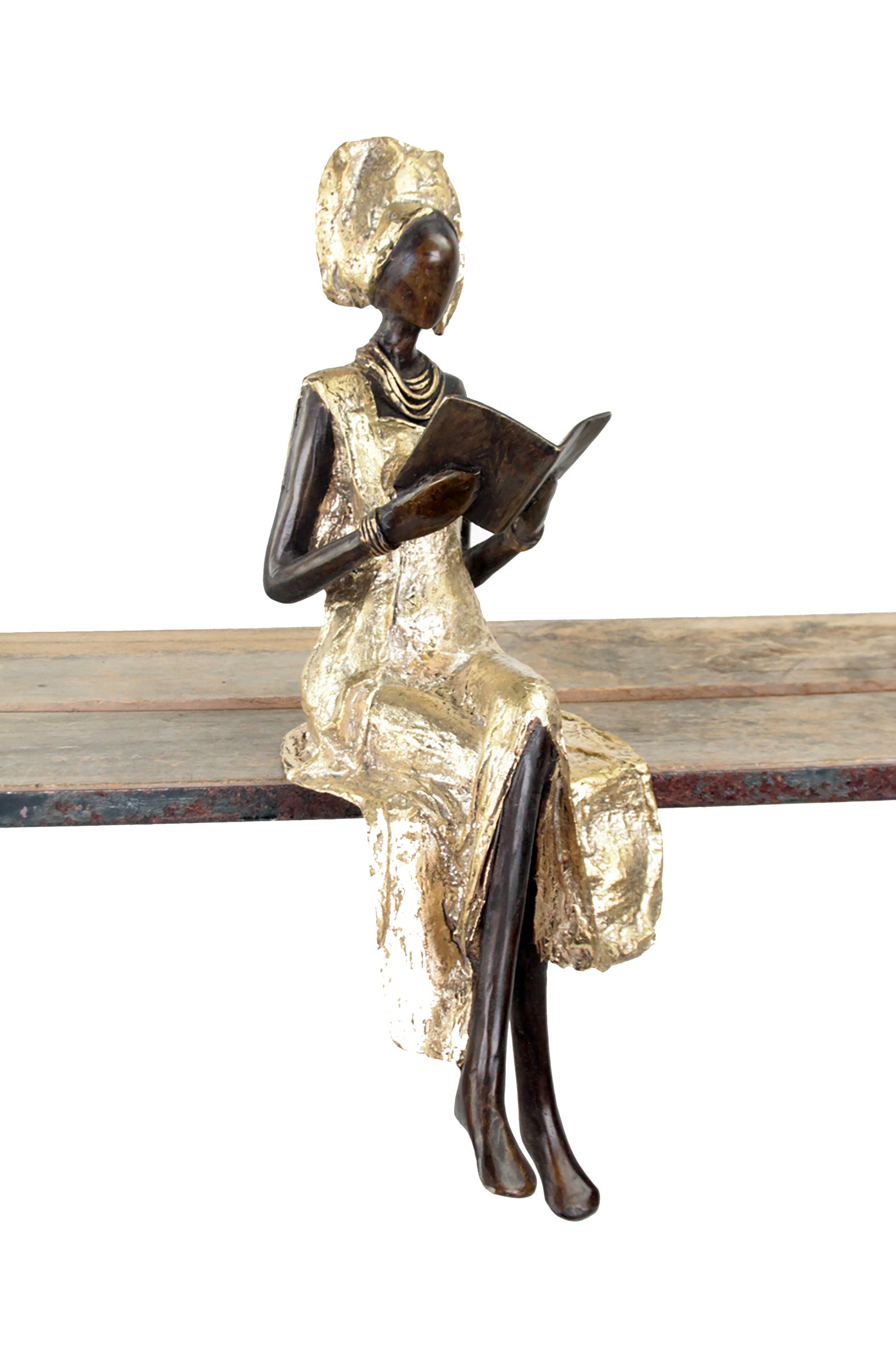 Bronze assis 40 cm doré n°6 Bronzes d'Afrique