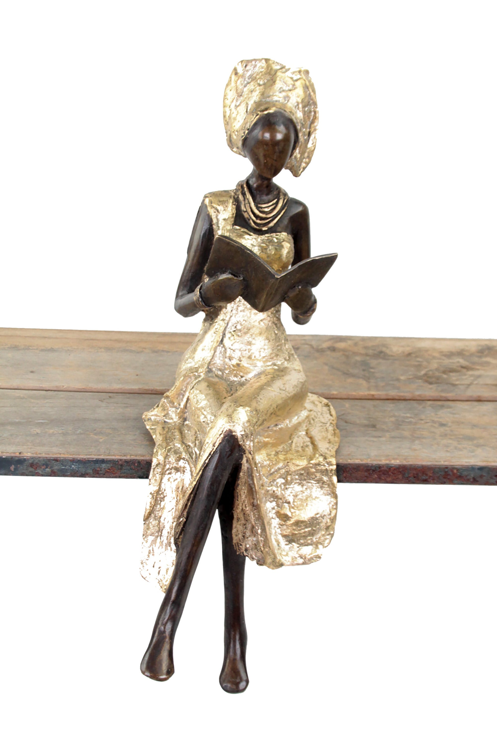 Bronze assis 40 cm doré n°6 Bronzes d'Afrique