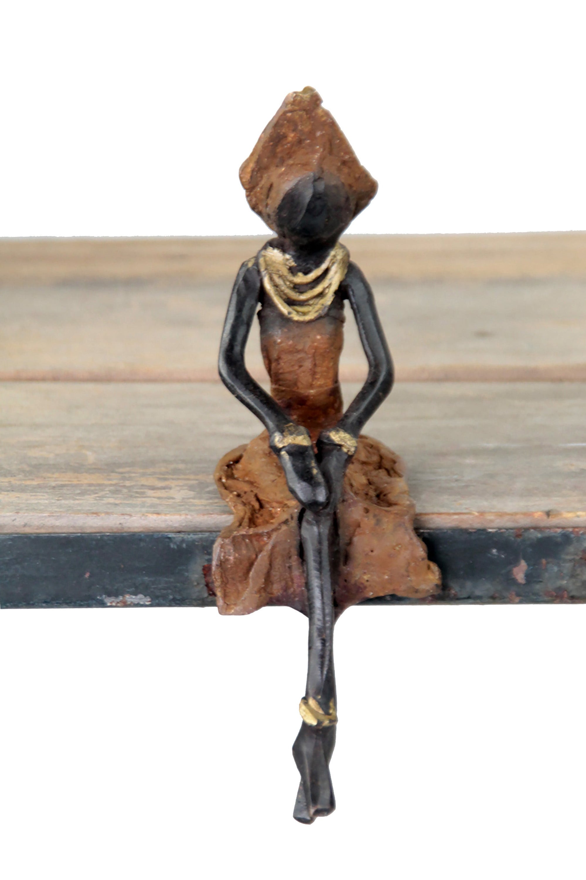 Bronze assis 15 cm marron n°8 Bronzes d'Afrique