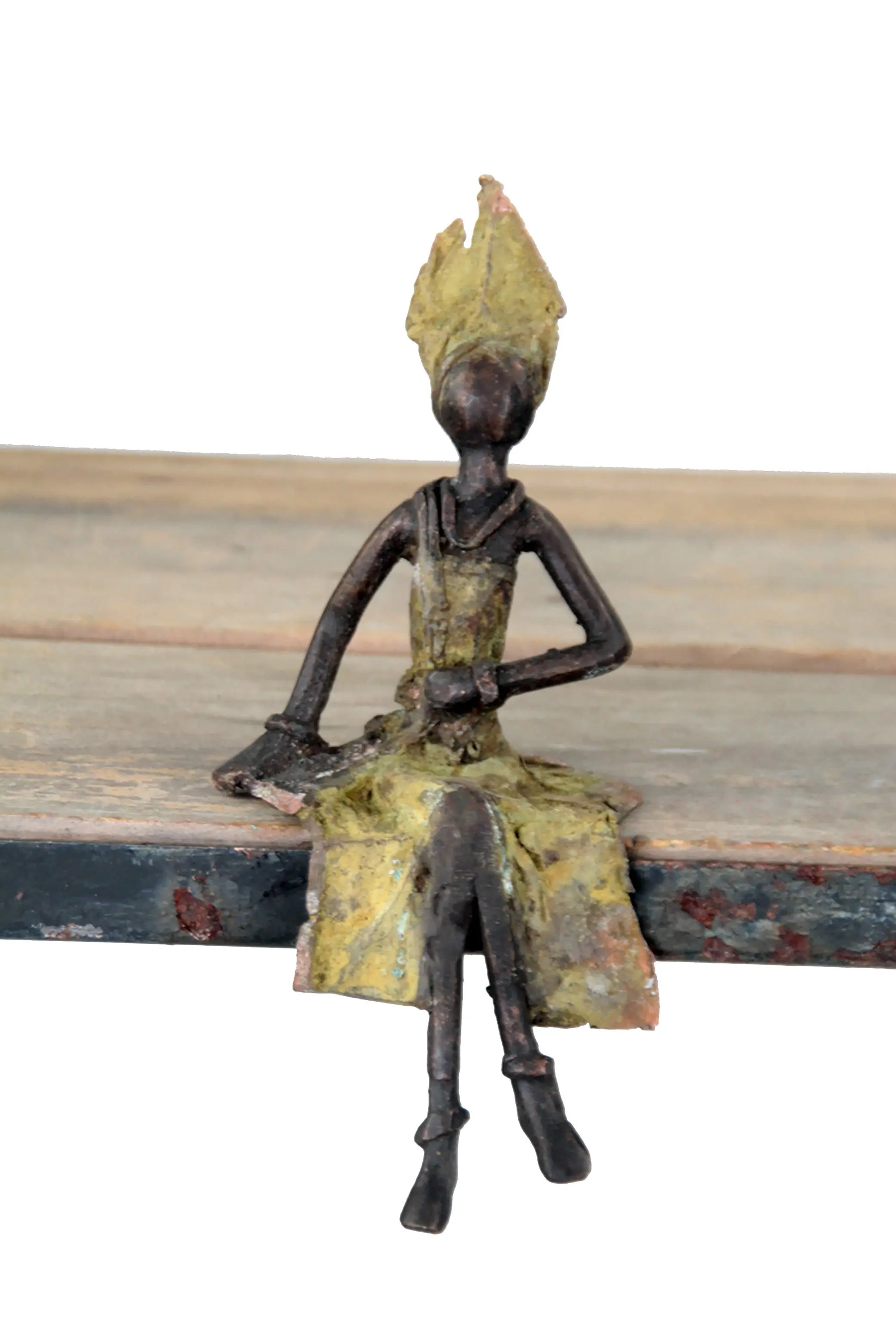 Bronze assis 15 cm vert n°6 Bronzes d'Afrique