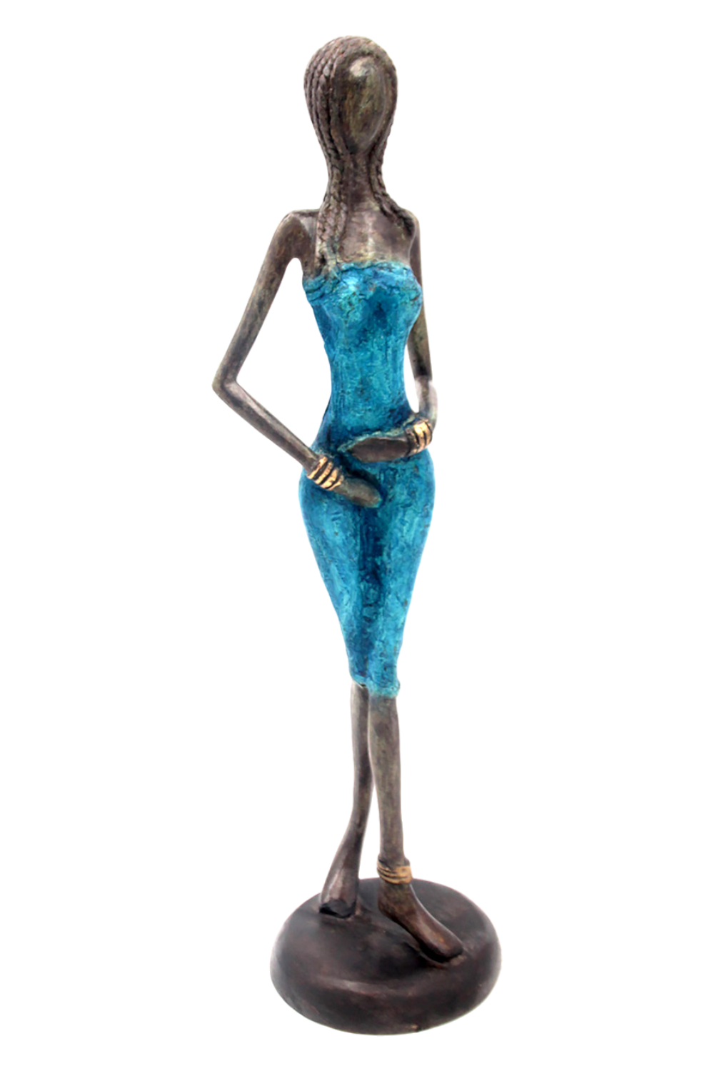 Bronze 40 cm bleu n°7 Bronzes d'Afrique