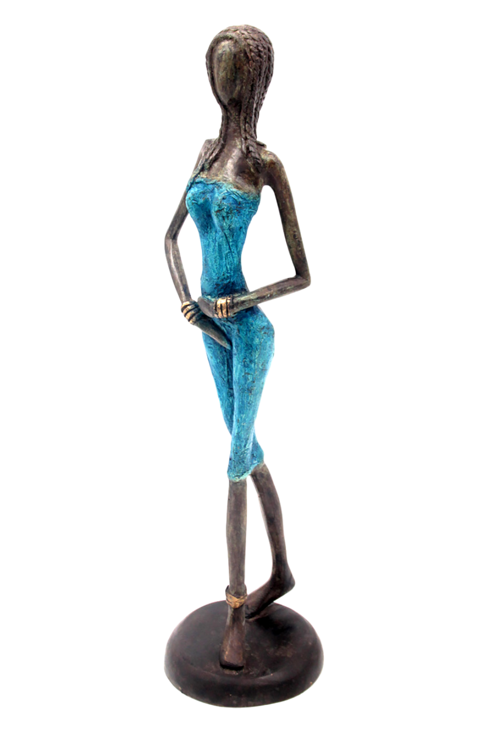 Bronze 40 cm bleu n°7 Bronzes d'Afrique