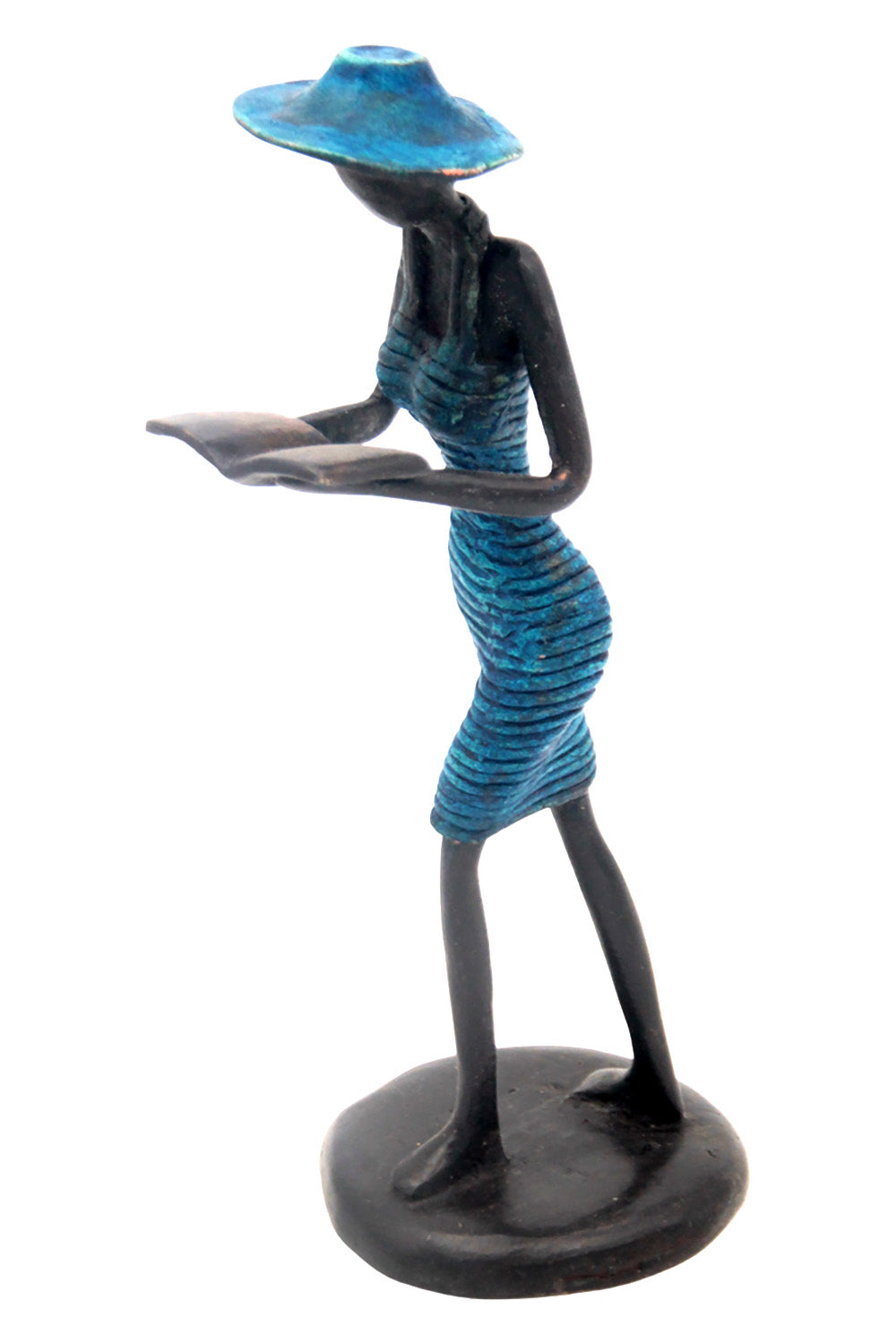 Bronze Ibrahim Dermé 20 cm bleu n°1 Bronzes d'Afrique