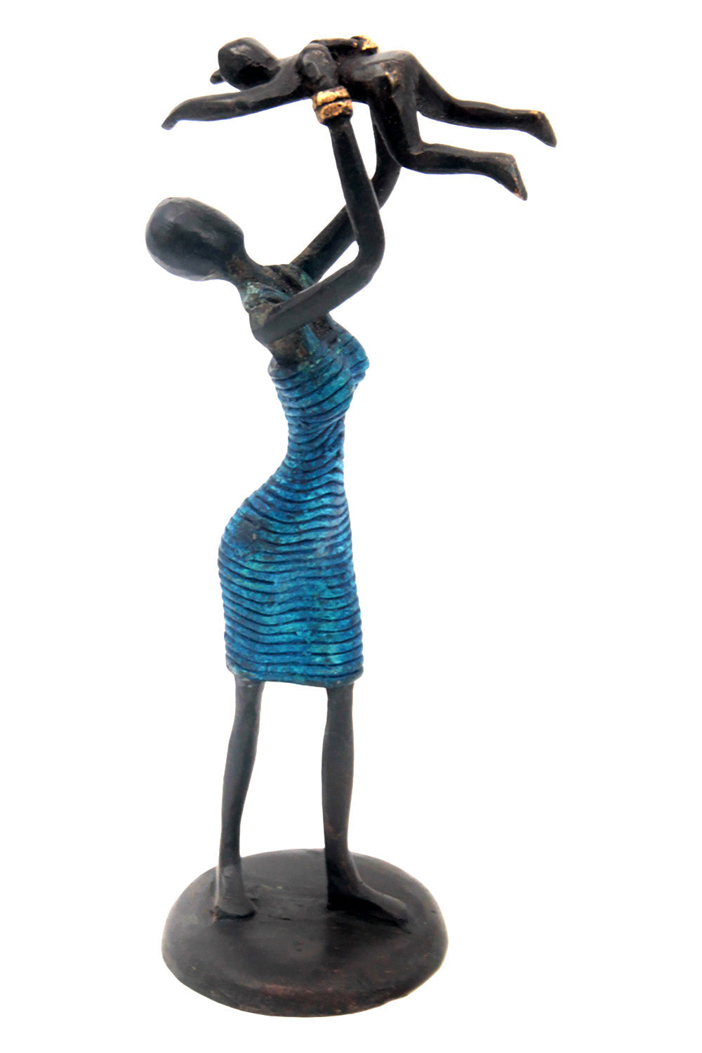 Bronze Ibrahim Dermé 20 cm bleu n°2 Bronzes d'Afrique
