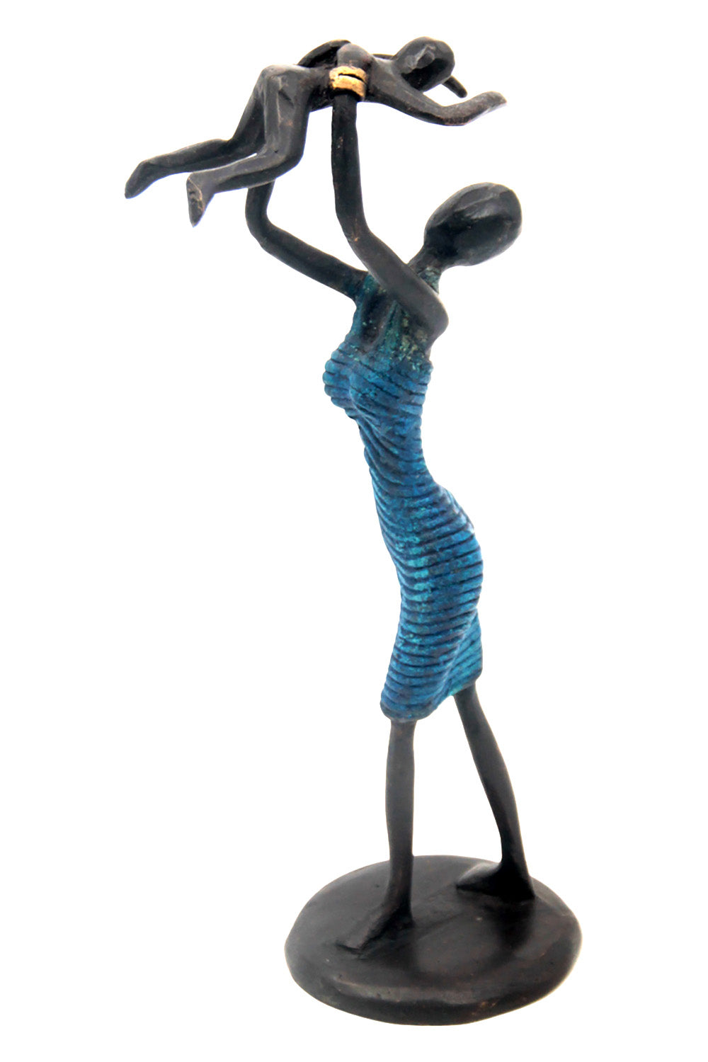 Bronze Ibrahim Dermé 20 cm bleu n°2 Bronzes d'Afrique