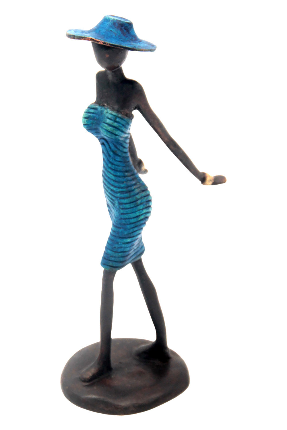 Bronze Ibrahim Dermé 20 cm bleu n°3 Bronzes d'Afrique