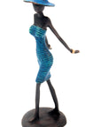 Bronze Ibrahim Dermé 20 cm bleu n°3 Bronzes d'Afrique