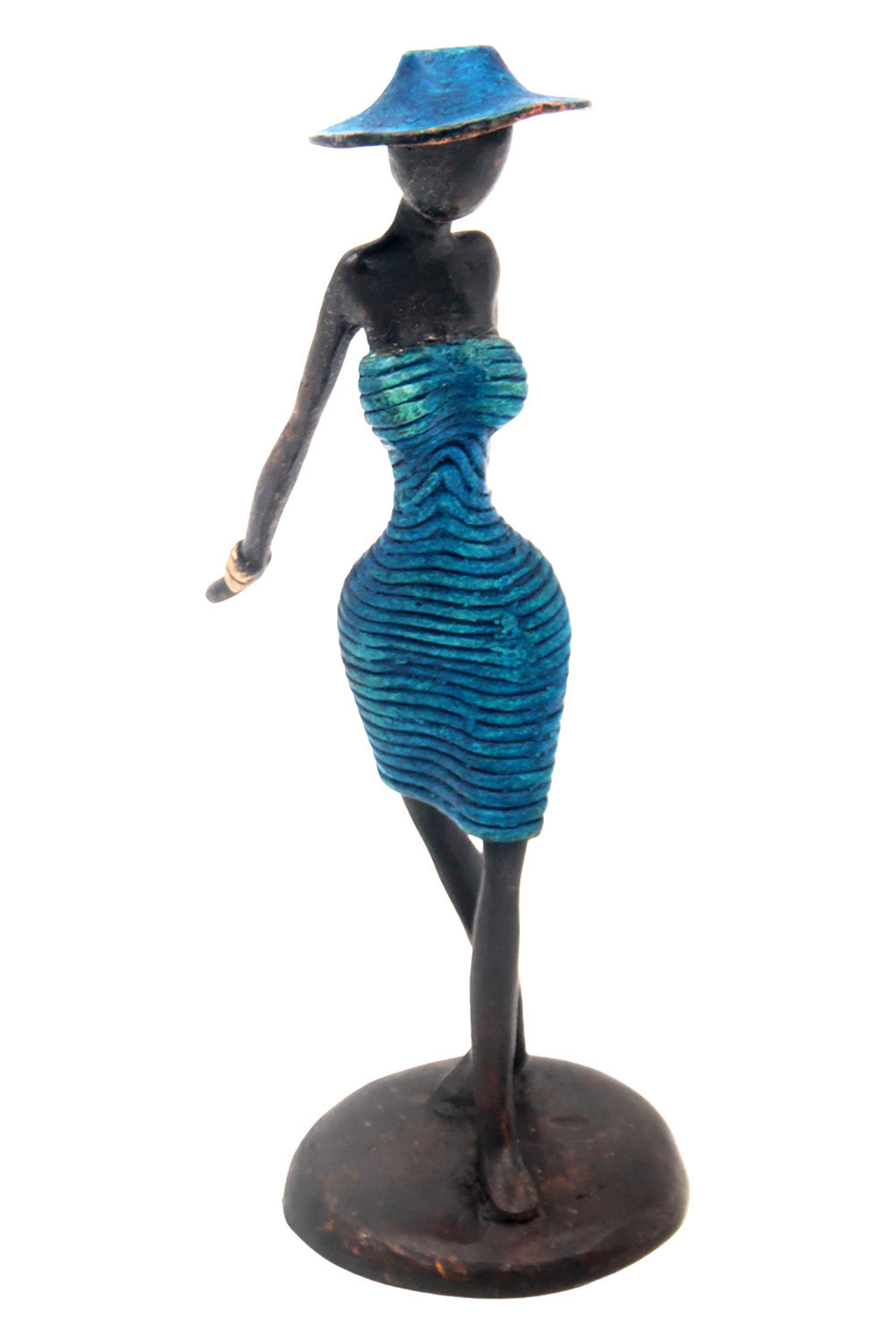 Bronze Ibrahim Dermé 20 cm bleu n°3 Bronzes d'Afrique