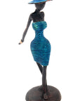 Bronze Ibrahim Dermé 20 cm bleu n°3 Bronzes d'Afrique