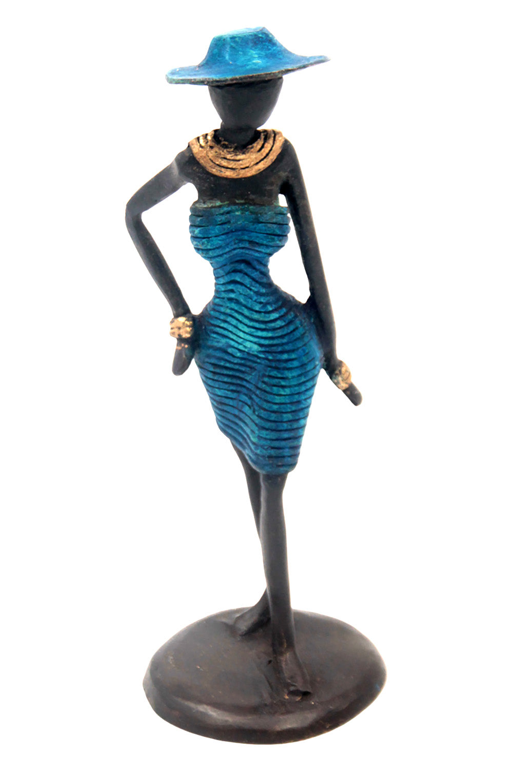 Bronze Ibrahim Dermé 20 cm bleu n°4 Bronzes d'Afrique