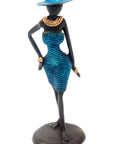 Bronze Ibrahim Dermé 20 cm bleu n°4 Bronzes d'Afrique