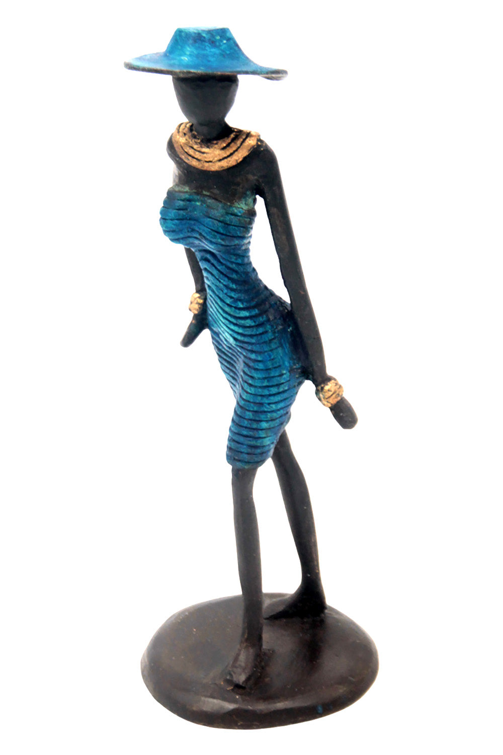 Bronze Ibrahim Dermé 20 cm bleu n°4 Bronzes d'Afrique