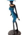 Bronze Ibrahim Dermé 20 cm bleu n°4 Bronzes d'Afrique