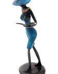 Bronze Ibrahim Dermé 20 cm bleu n°5 Bronzes d'Afrique