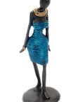 Bronze Ibrahim Dermé 20 cm bleu n°7 Bronzes d'Afrique