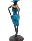 Bronze Ibrahim Dermé 20 cm bleu n°8 Bronzes d'Afrique