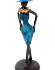 Bronze Ibrahim Dermé 20 cm bleu n°8 Bronzes d'Afrique