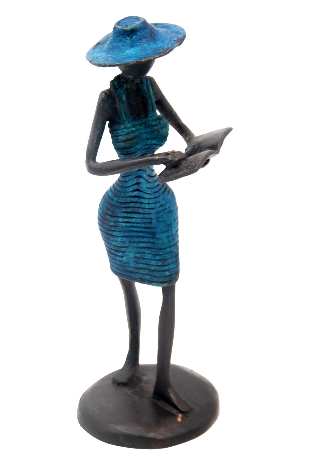 Bronze Ibrahim Dermé 20 cm bleu n°9 Bronzes d'Afrique