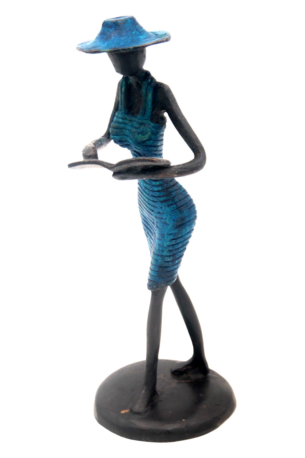 Bronze Ibrahim Dermé 20 cm bleu n°9 Bronzes d'Afrique