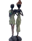Bronze couple 25 cm marron et vert n°3 Bronzes d'Afrique