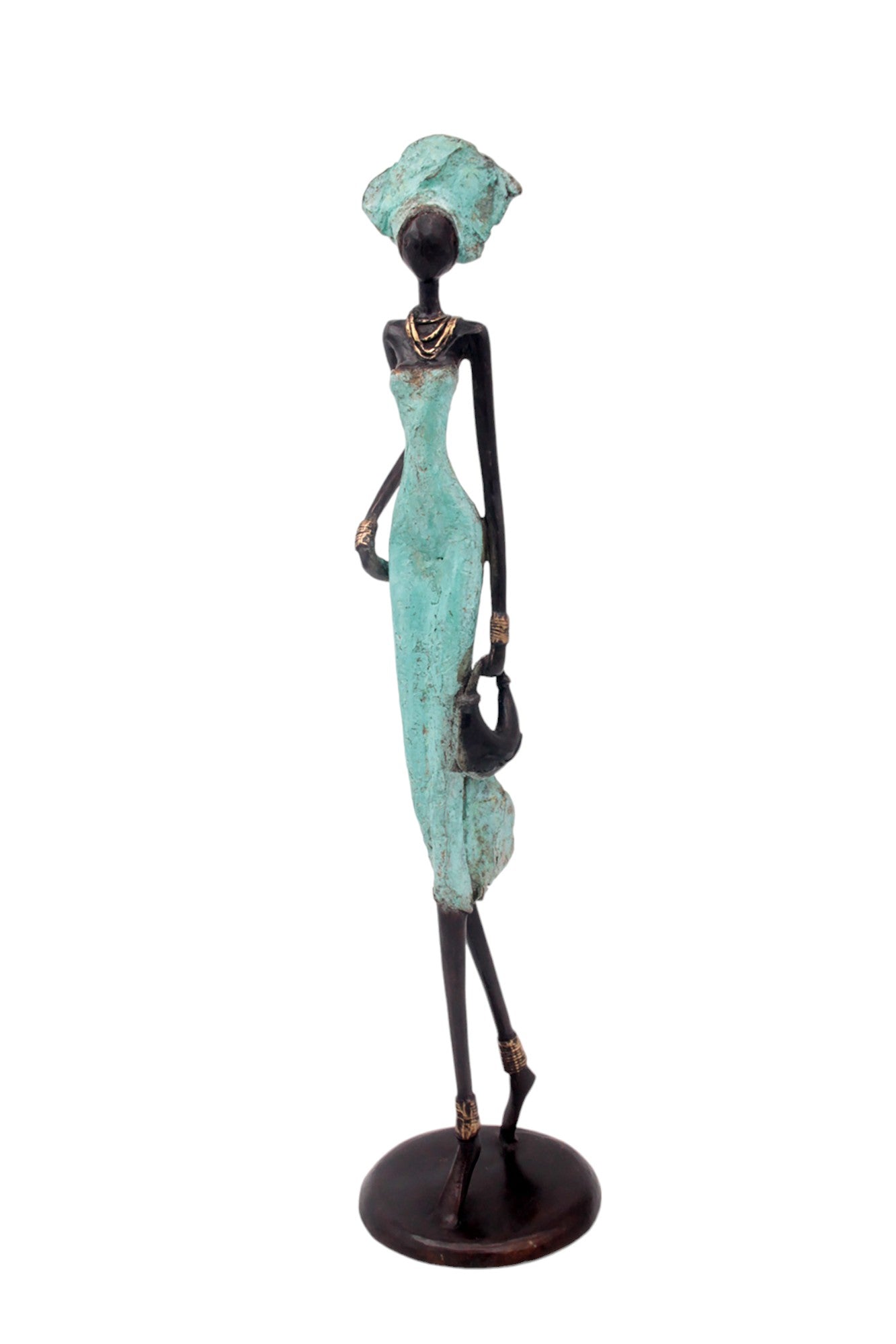 Bronze 55 cm turquoise n°4 Bronzes d'Afrique
