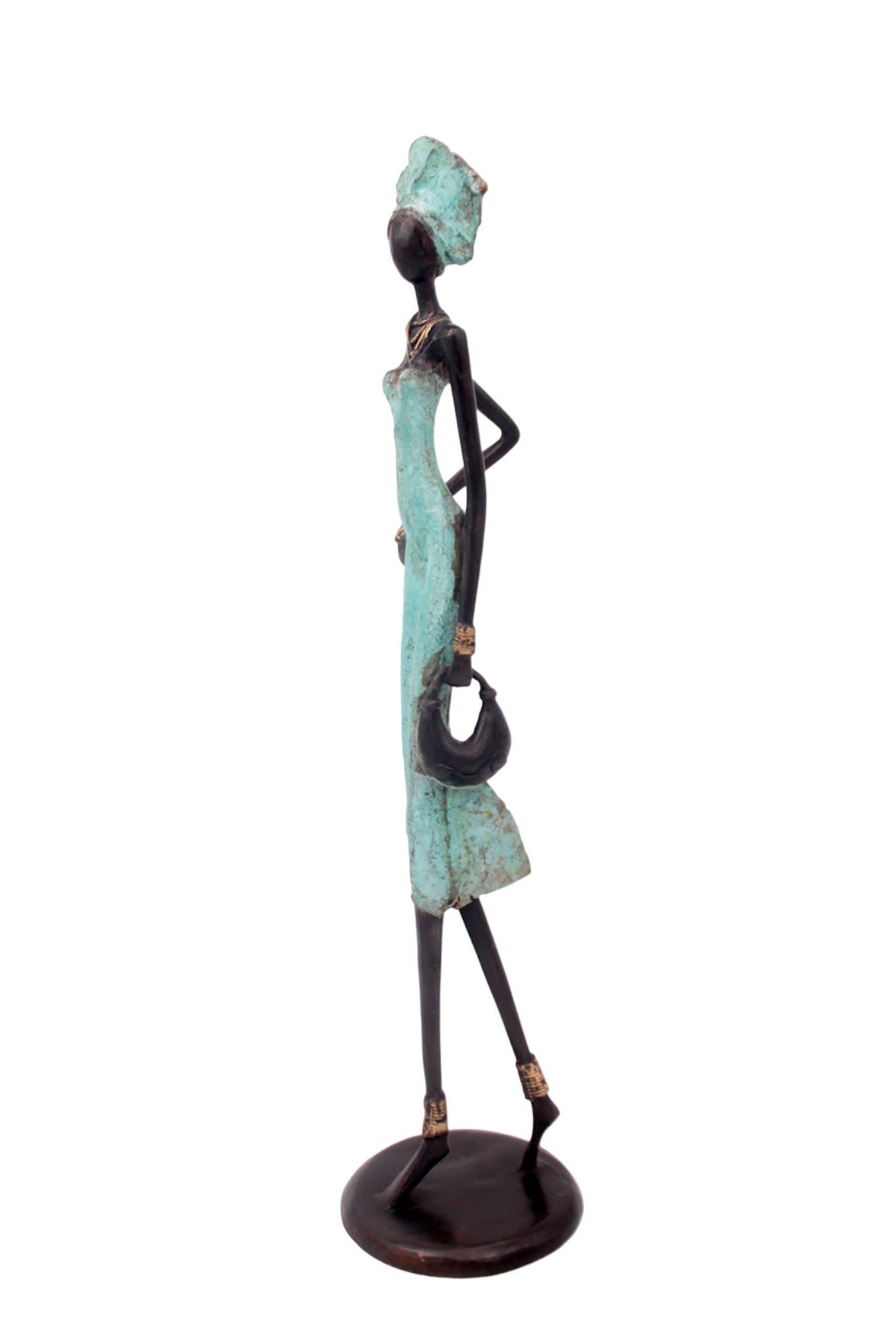 Bronze 55 cm turquoise n°4 Bronzes d'Afrique