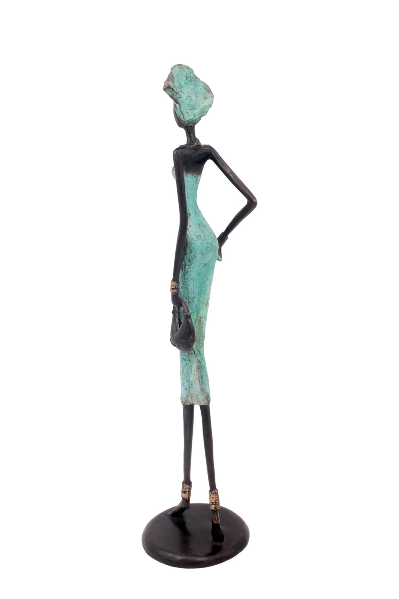 Bronze 55 cm turquoise n°4 Bronzes d'Afrique
