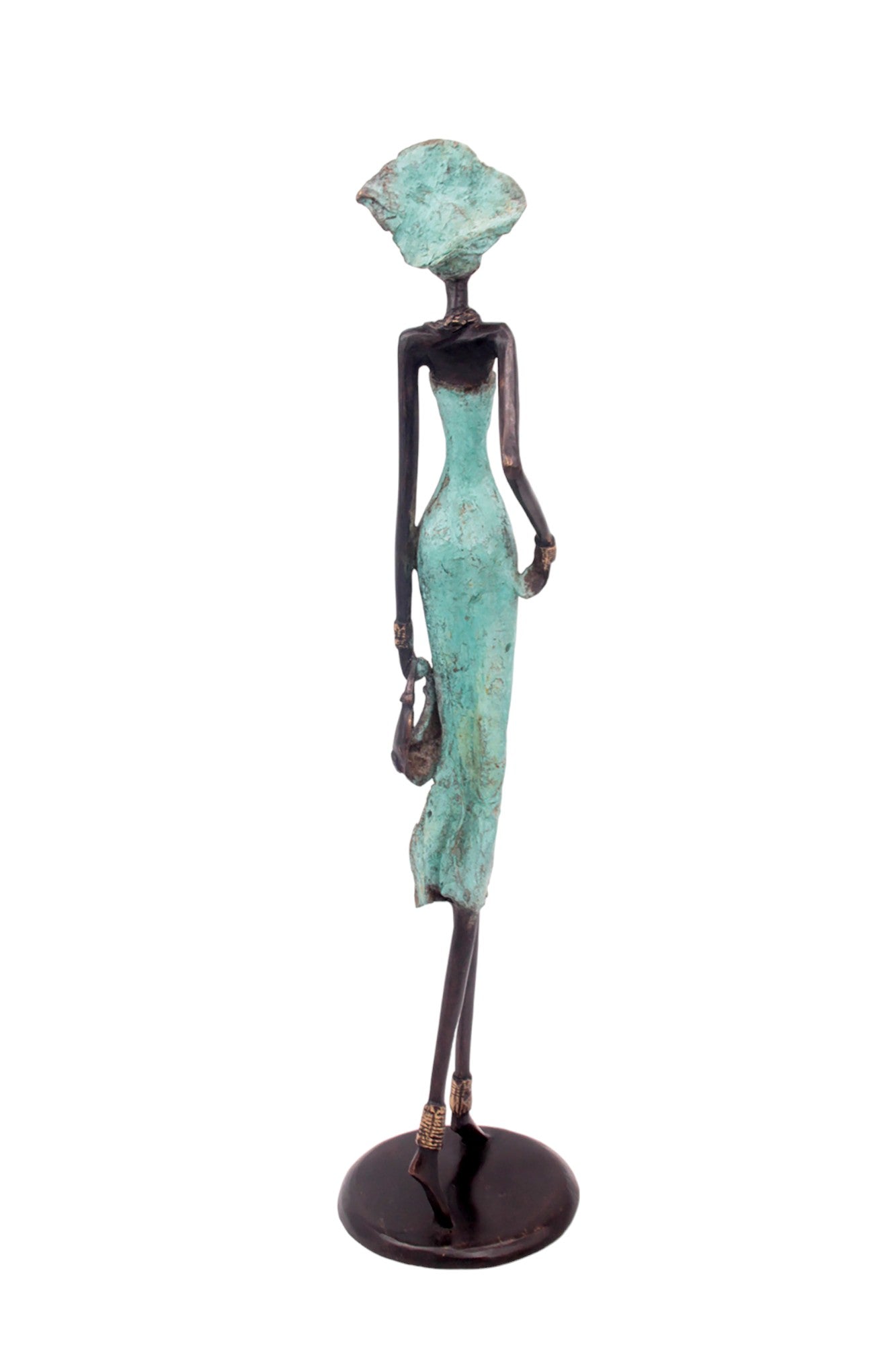 Bronze 55 cm turquoise n°4 Bronzes d'Afrique