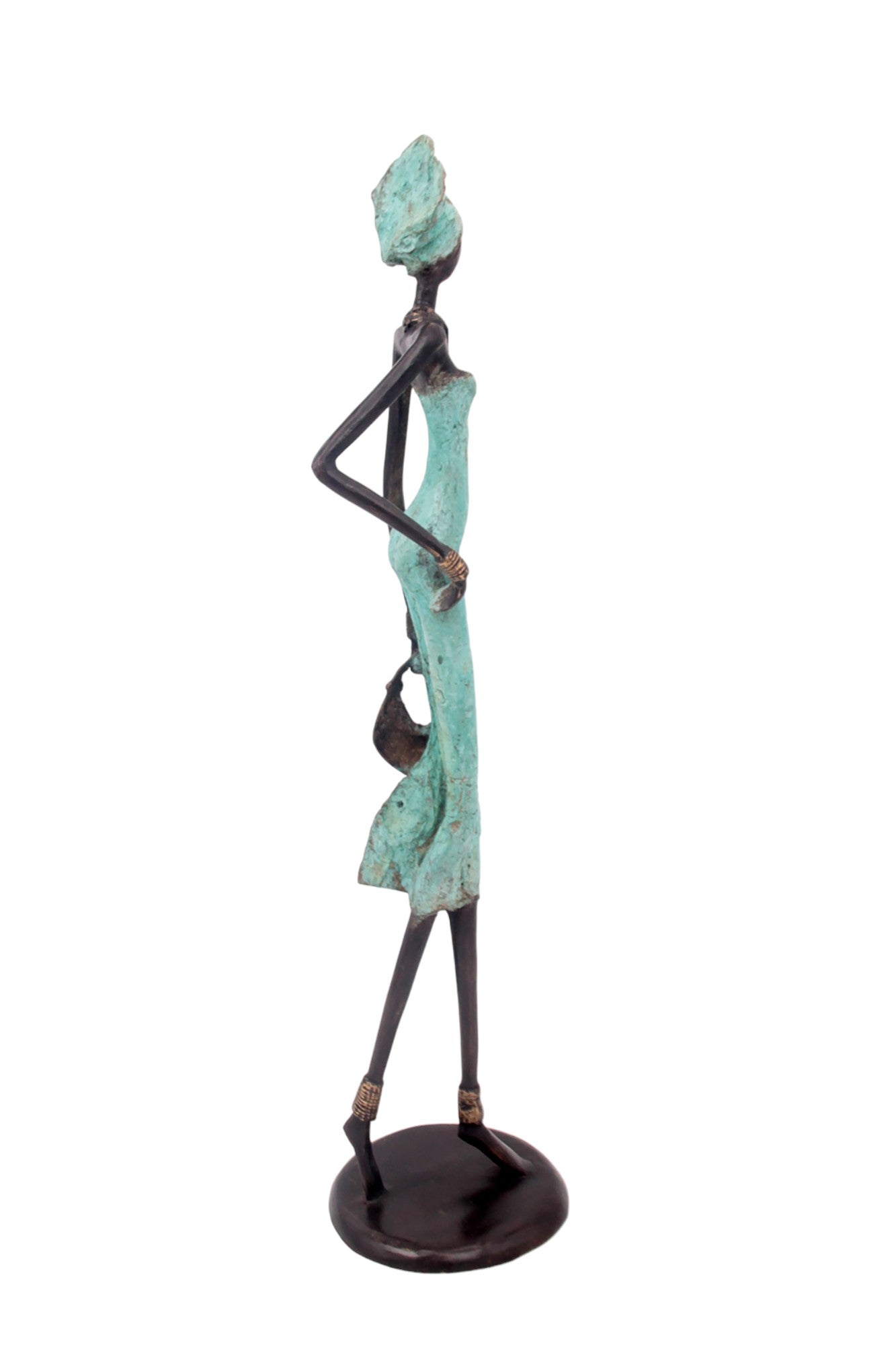 Bronze 55 cm turquoise n°4 Bronzes d'Afrique
