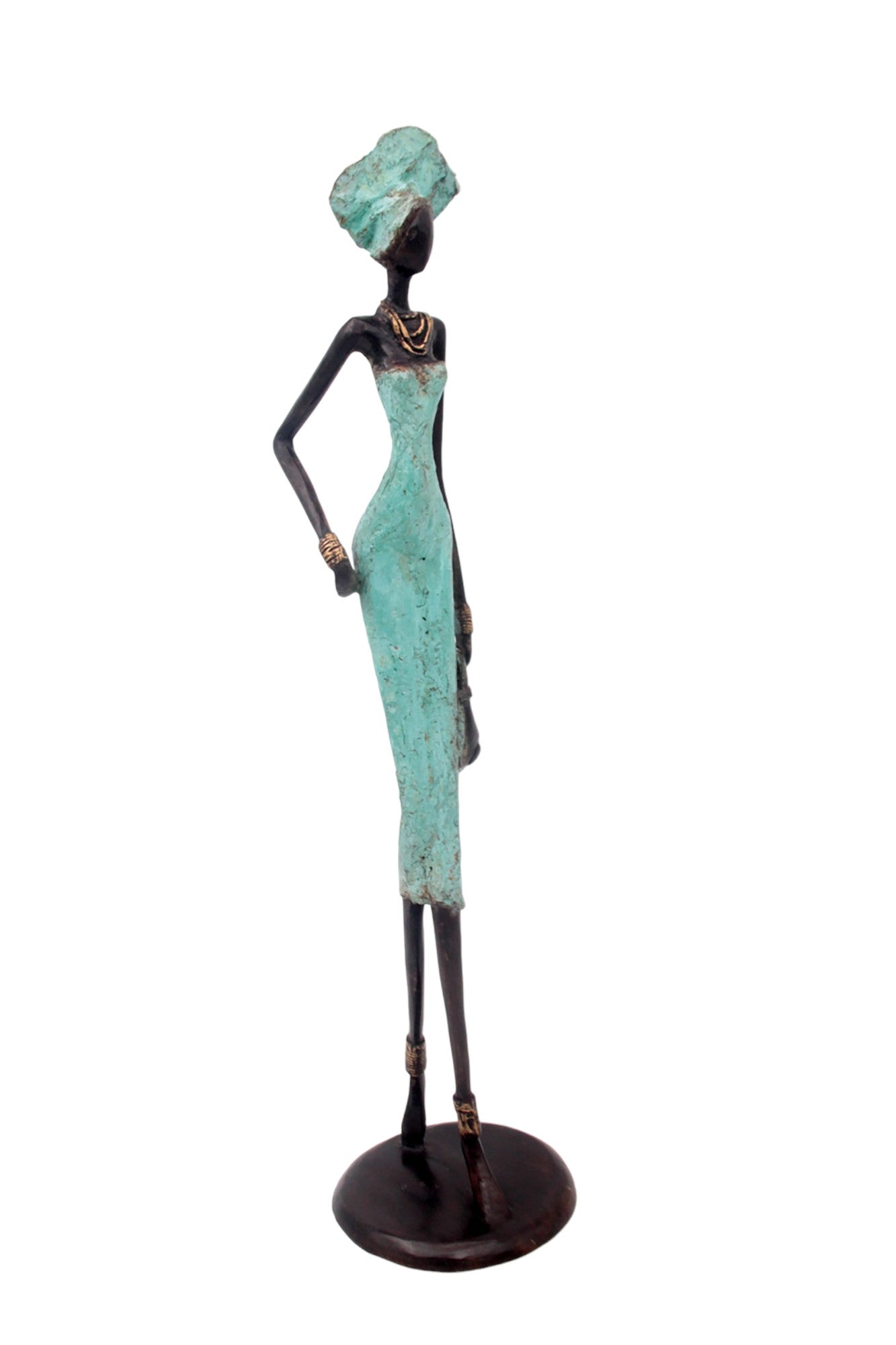Bronze 55 cm turquoise n°4 Bronzes d'Afrique
