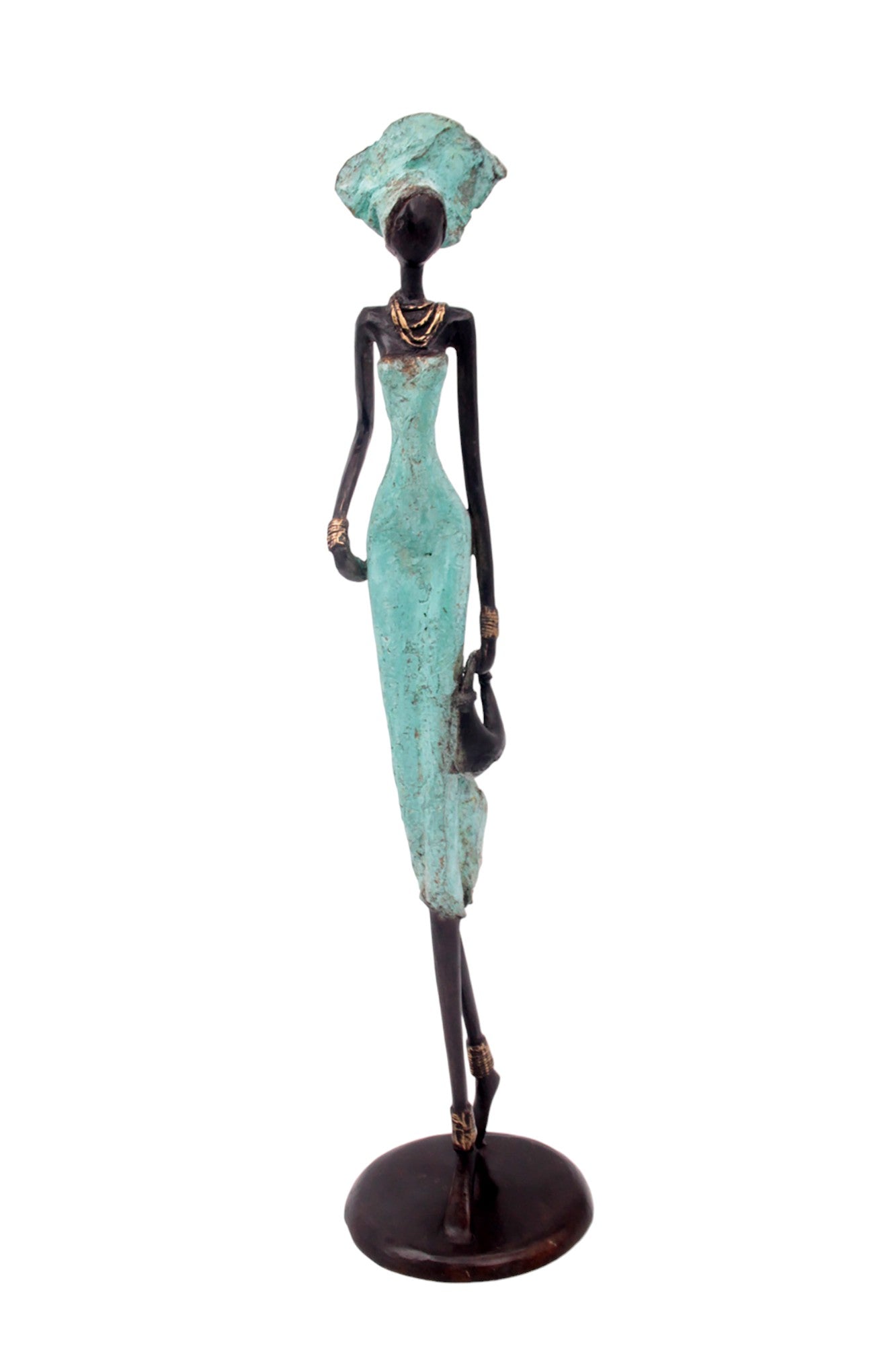 Bronze 55 cm turquoise n°4 Bronzes d'Afrique