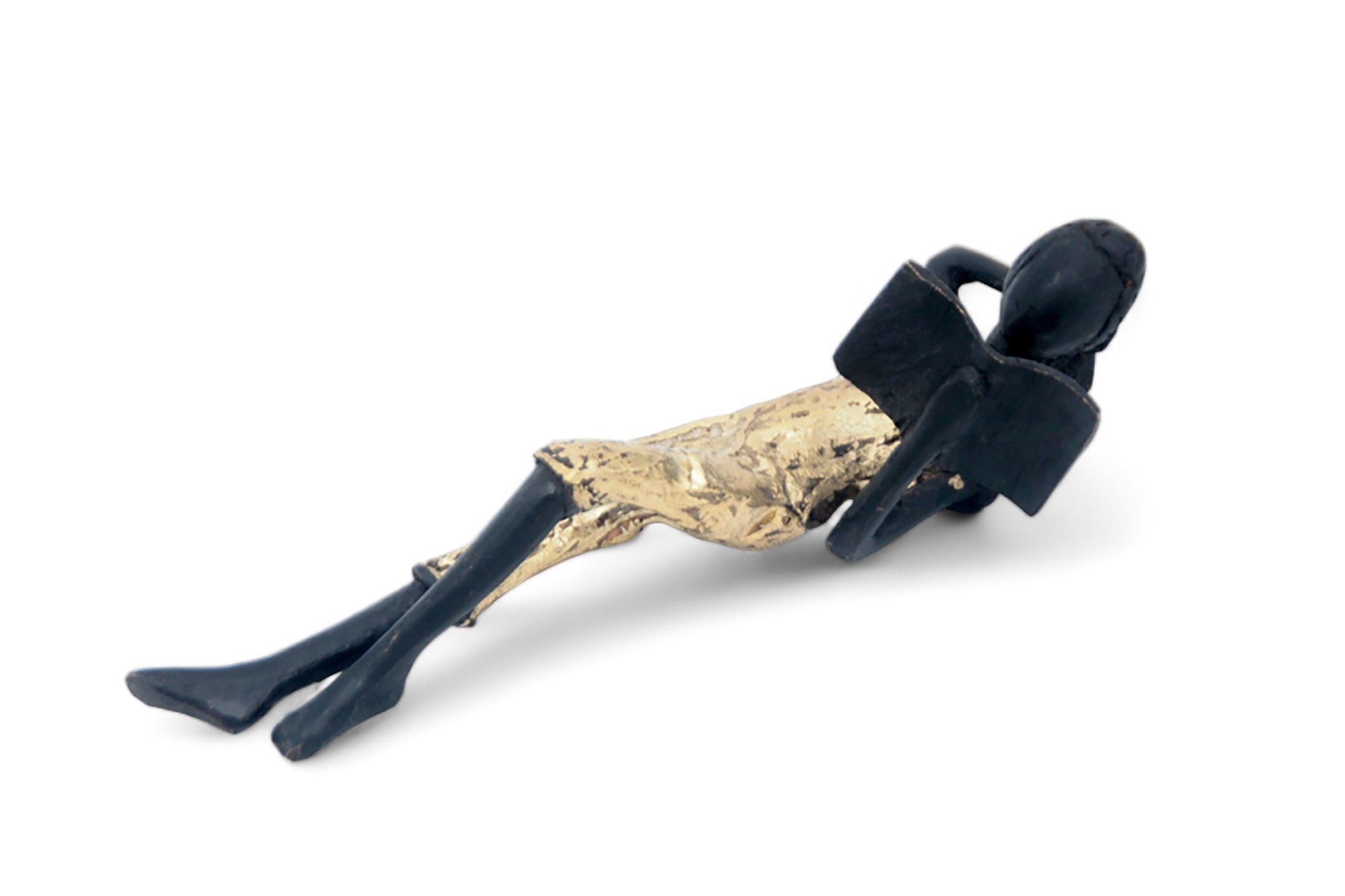 Bronze allongé 20 cm doré n°8 Bronzes d'Afrique