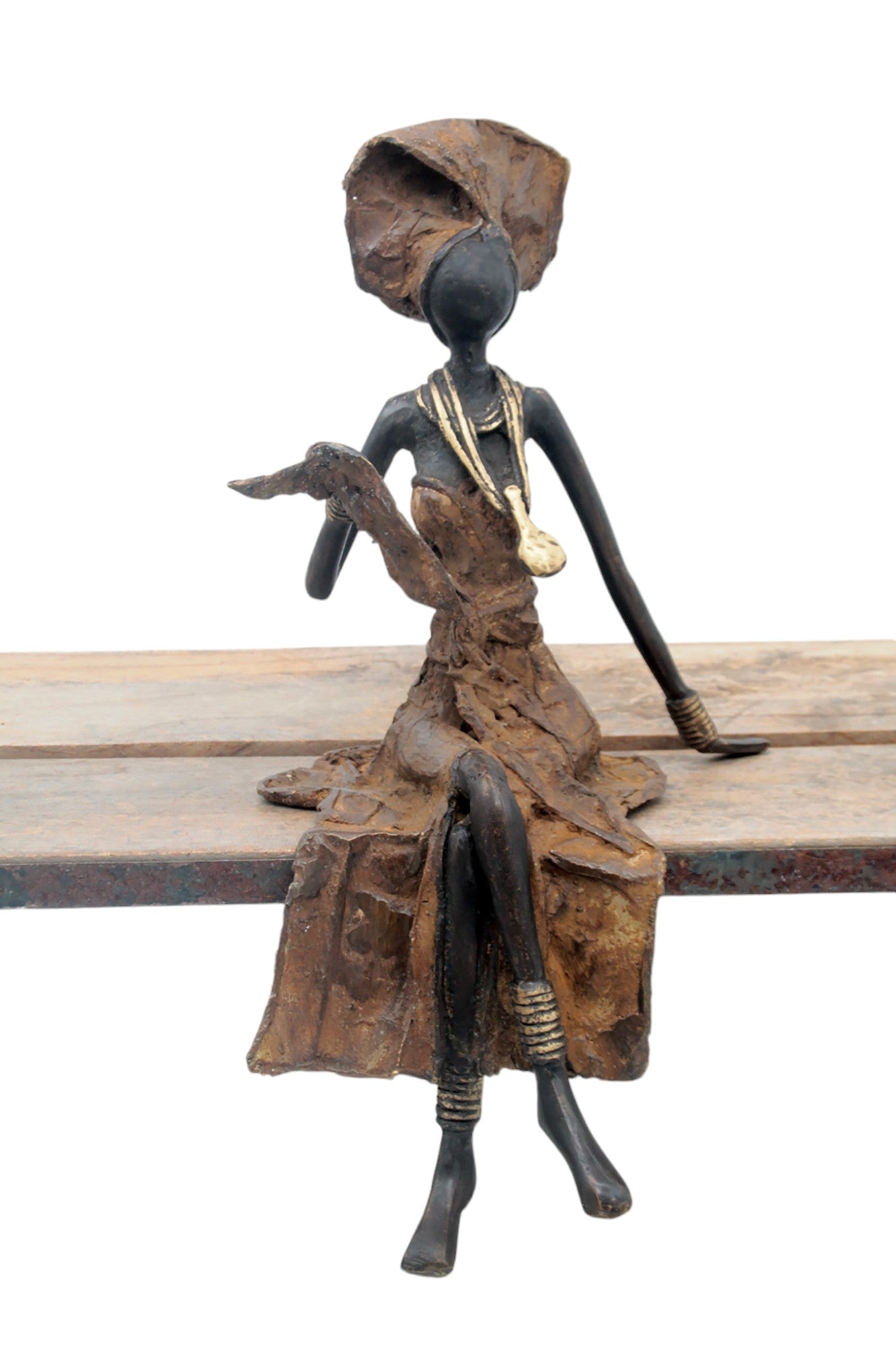 Bronze assis 35 cm marron n°2 Bronzes d'Afrique