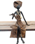Bronze assis 35 cm marron n°2 Bronzes d'Afrique