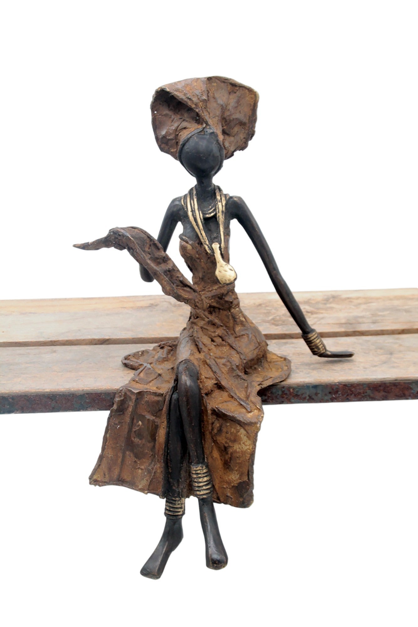 Bronze assis 35 cm marron n°2 Bronzes d'Afrique