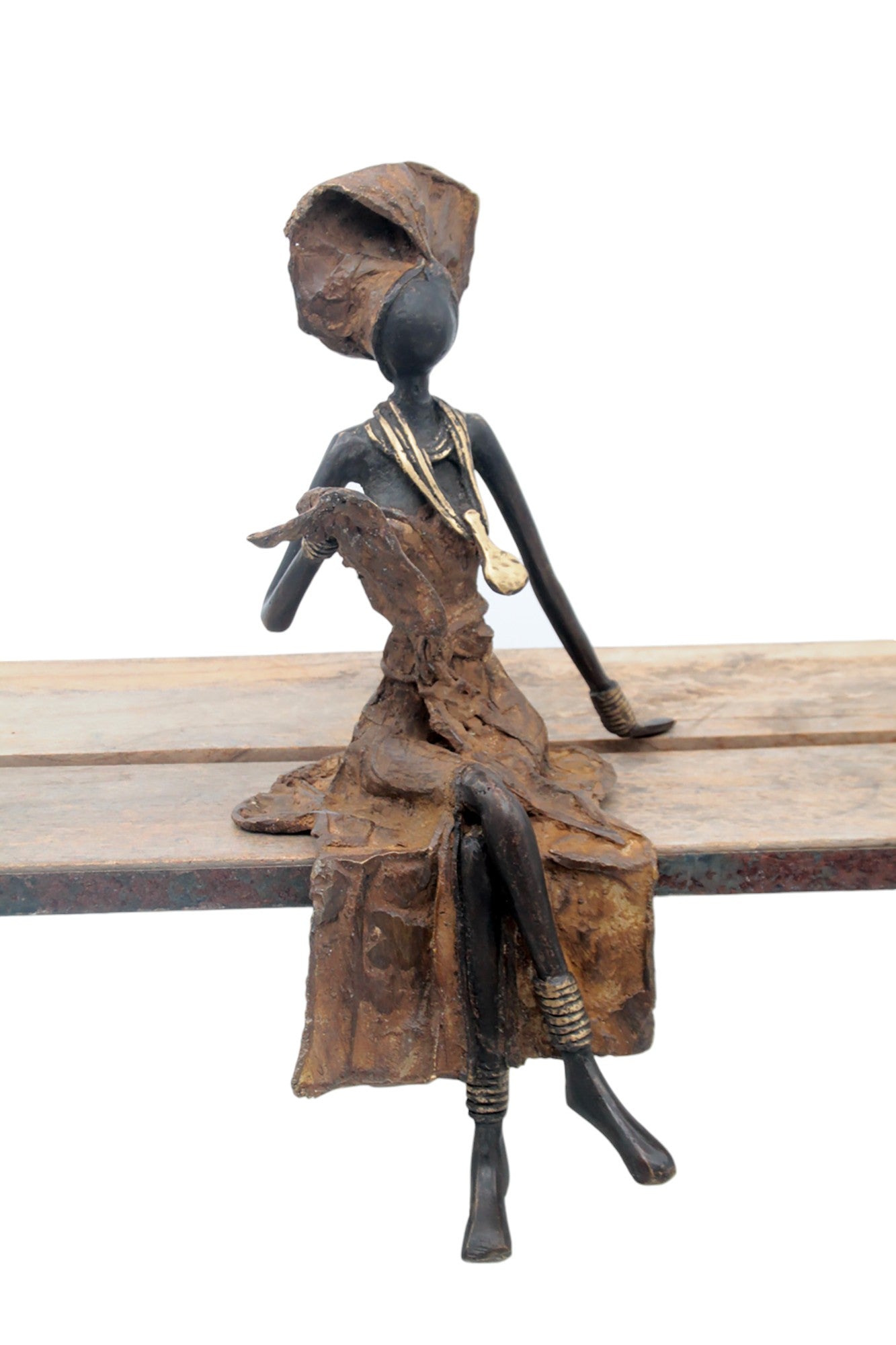 Bronze assis 35 cm marron n°2 Bronzes d'Afrique