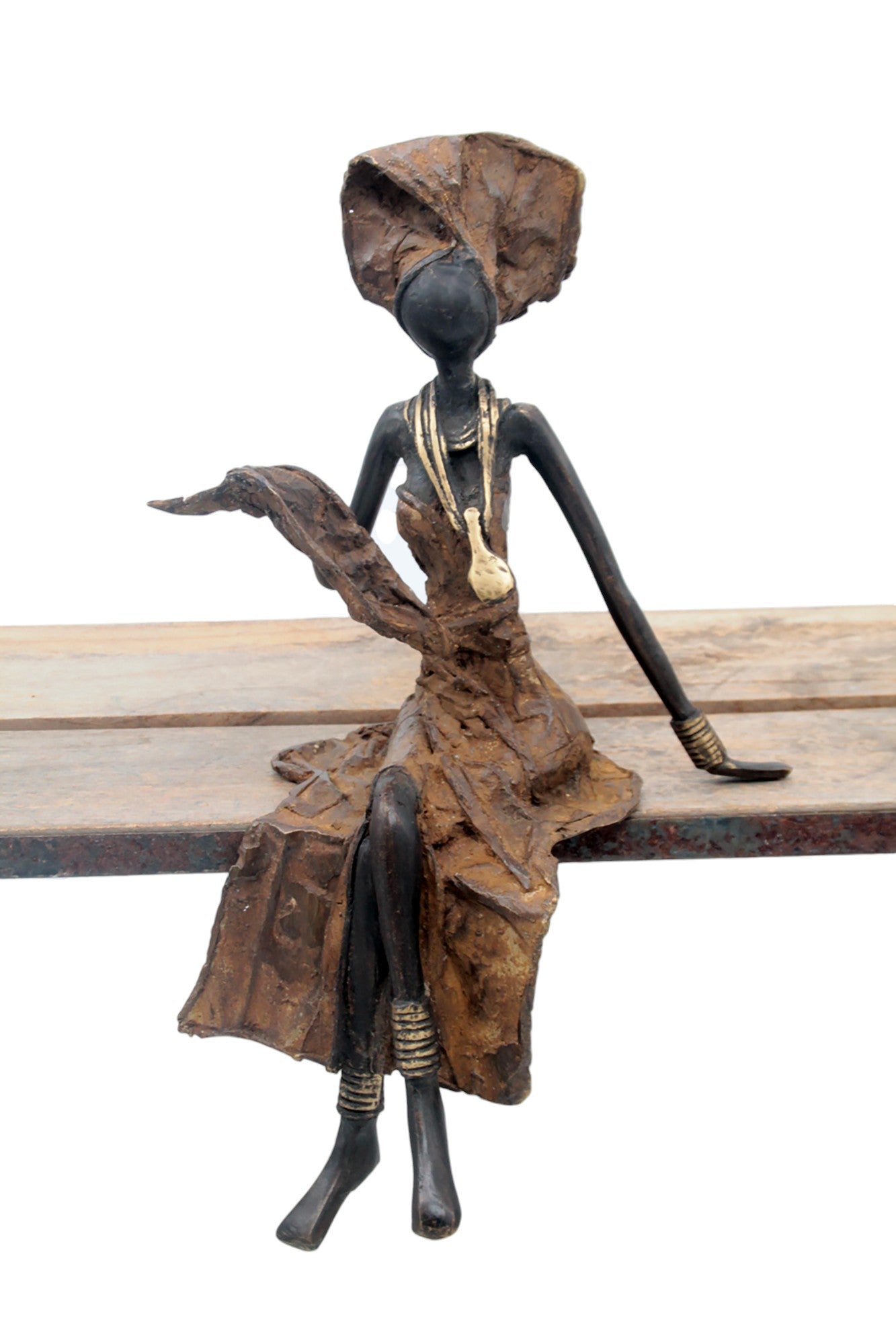 Bronze assis 35 cm marron n°2 Bronzes d'Afrique