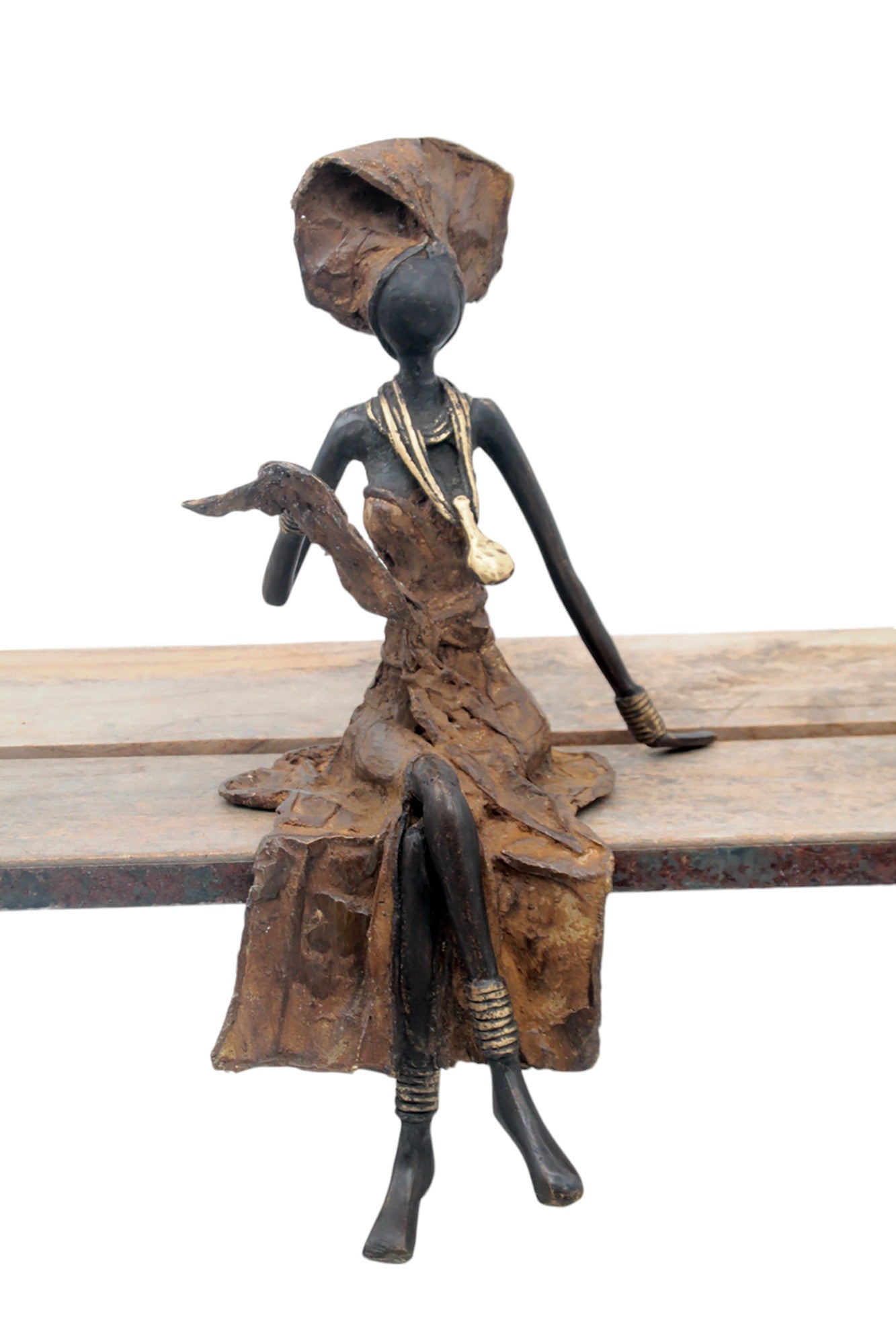 Bronze assis 35 cm marron n°2 Bronzes d'Afrique