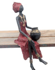 Bronze assis 35 cm rouge n°5 Bronzes d'Afrique