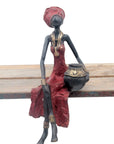 Bronze assis 35 cm rouge n°5 Bronzes d'Afrique