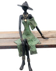 Bronze assis 35 cm vert n°3 Bronzes d'Afrique