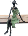 Bronze assis 35 cm vert n°3 Bronzes d'Afrique