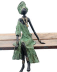 Bronze assis 35 cm vert n°6 Bronzes d'Afrique