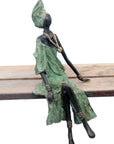Bronze assis 35 cm vert n°6 Bronzes d'Afrique