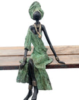 Bronze assis 35 cm vert n°6 Bronzes d'Afrique