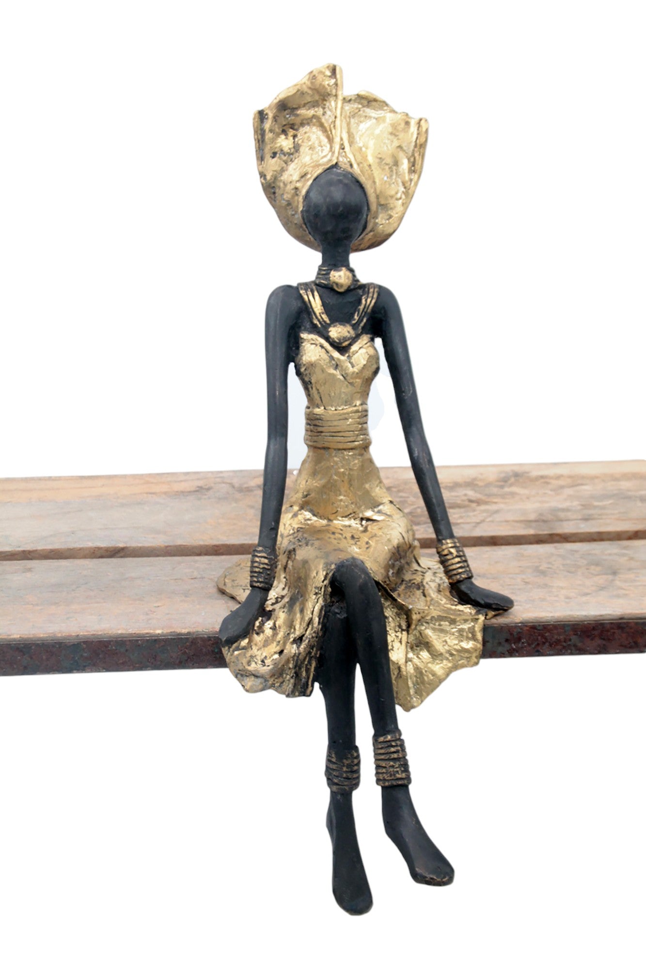 Bronze assis 35 cm doré n°2 Bronzes d'Afrique