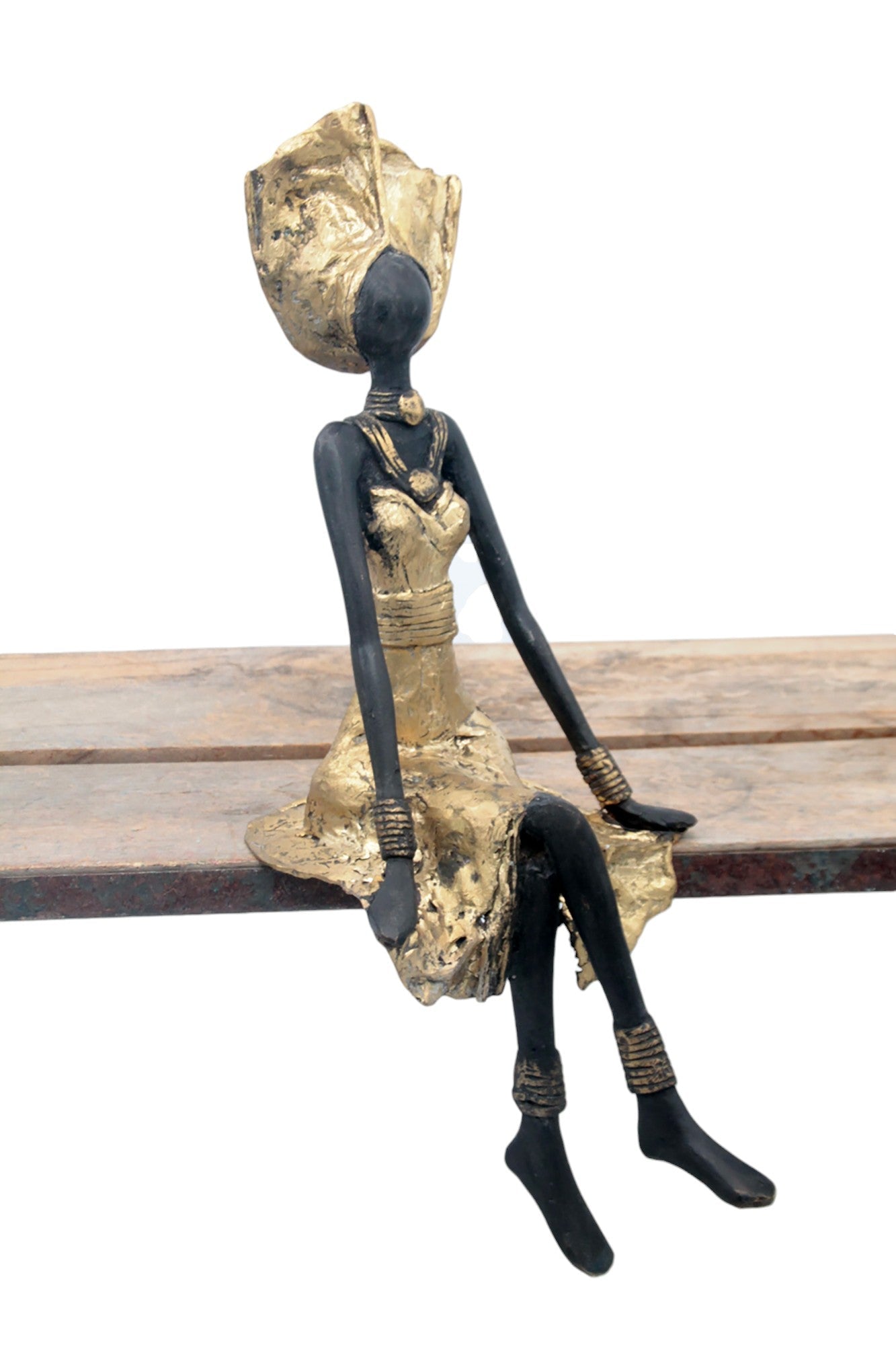 Bronze assis 35 cm doré n°2 Bronzes d'Afrique