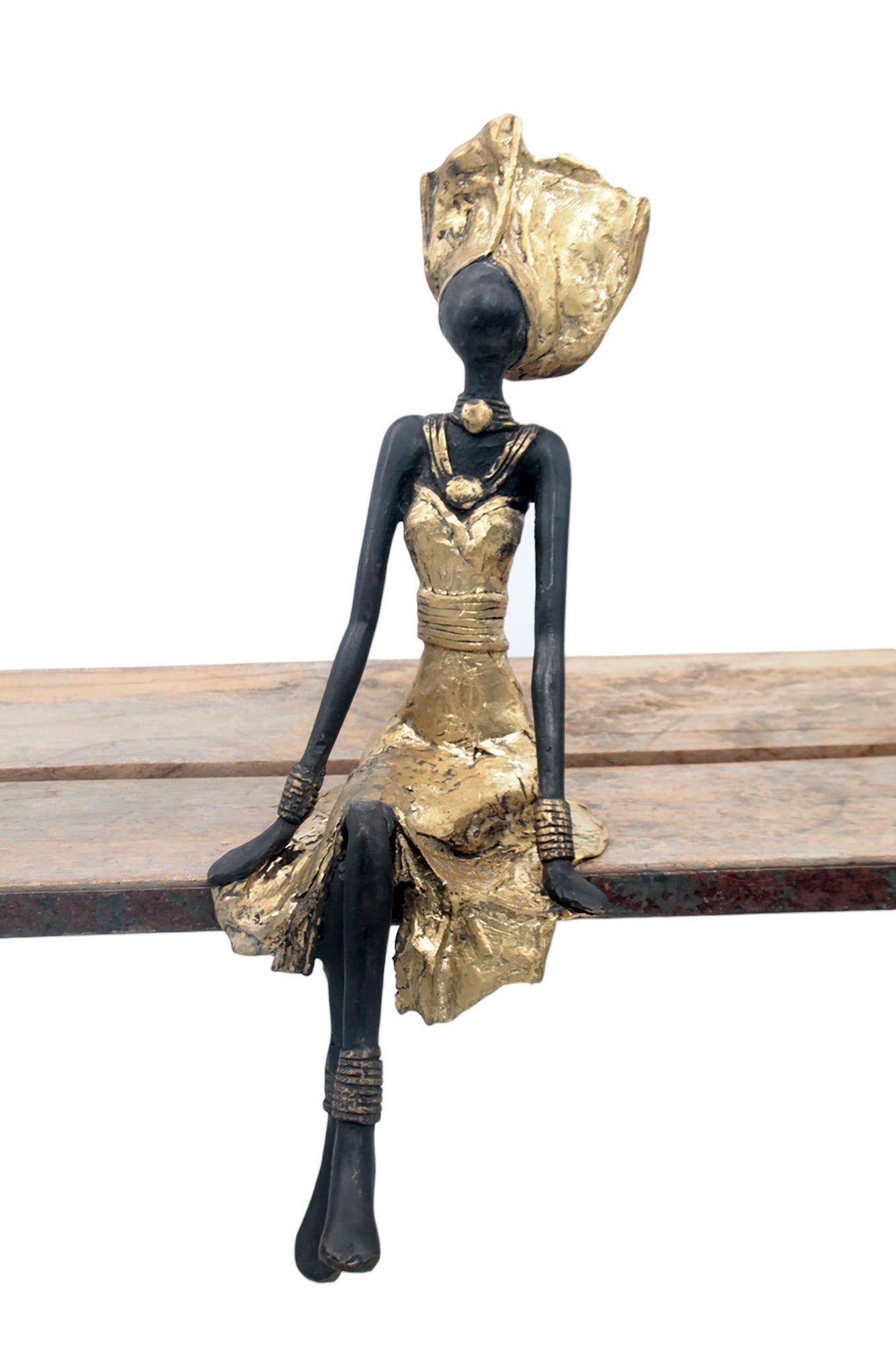 Bronze assis 35 cm doré n°2 Bronzes d'Afrique